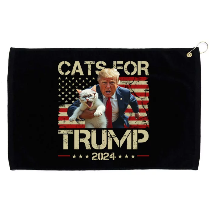 Cats For Trump 2024 Funny Vote Donald Trump Grommeted Golf Towel