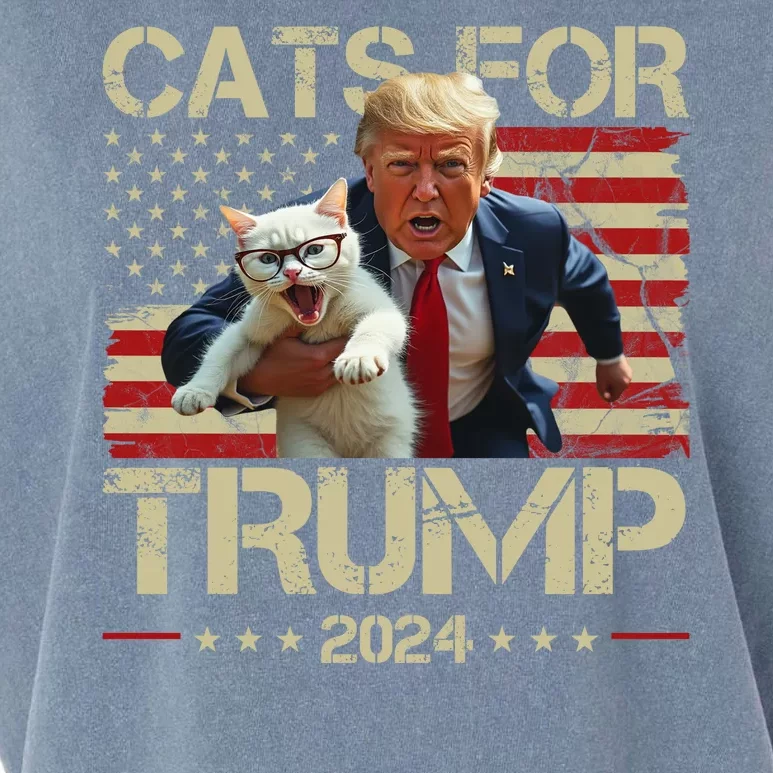 Cats For Trump 2024 Funny Vote Donald Trump Garment-Dyed Women's Muscle Tee