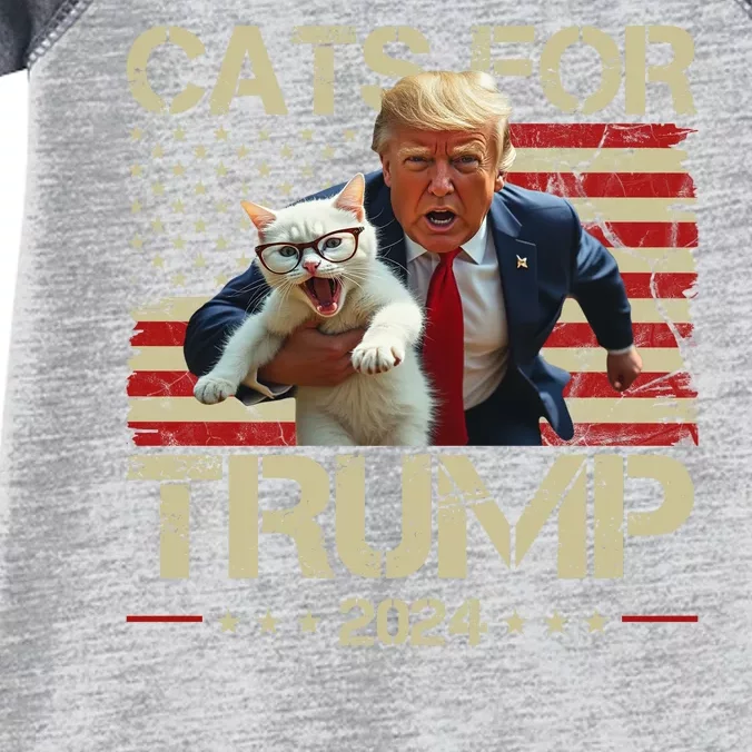 Cats For Trump 2024 Funny Vote Donald Trump Infant Baby Jersey Bodysuit