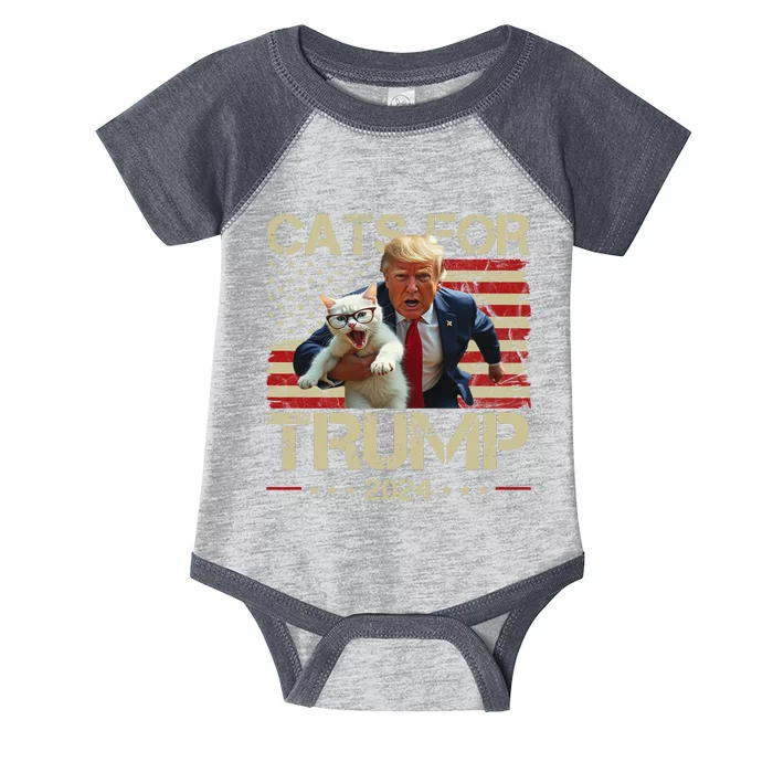 Cats For Trump 2024 Funny Vote Donald Trump Infant Baby Jersey Bodysuit