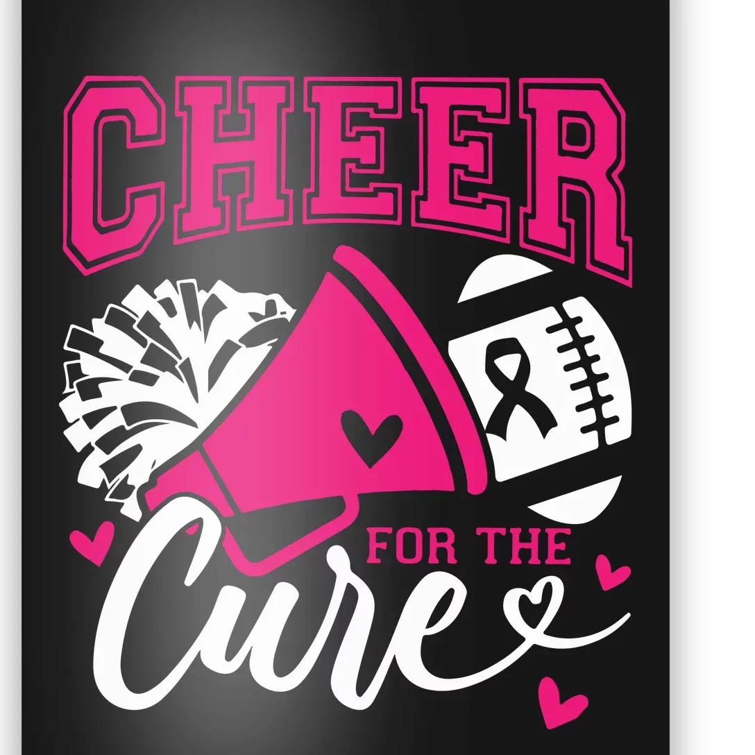 Cheer For The Cure Breast Cancer Cheerleader Pink October Poster