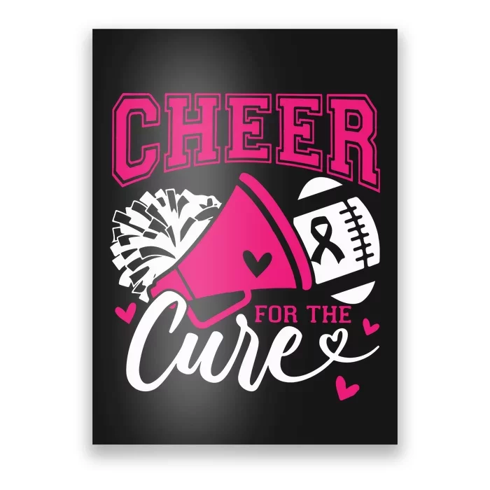 Cheer For The Cure Breast Cancer Cheerleader Pink October Poster