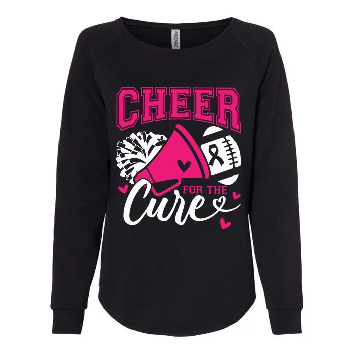 Cheer For The Cure Breast Cancer Cheerleader Pink October Womens California Wash Sweatshirt