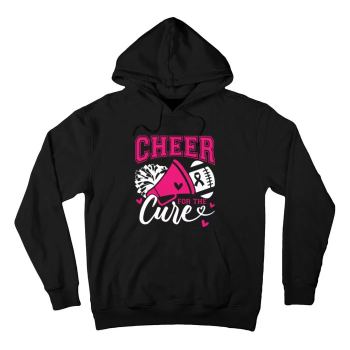 Cheer For The Cure Breast Cancer Cheerleader Pink October Tall Hoodie