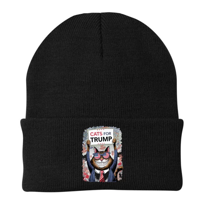 Cats For Trump 2024 Kittens And Ducks Knit Cap Winter Beanie