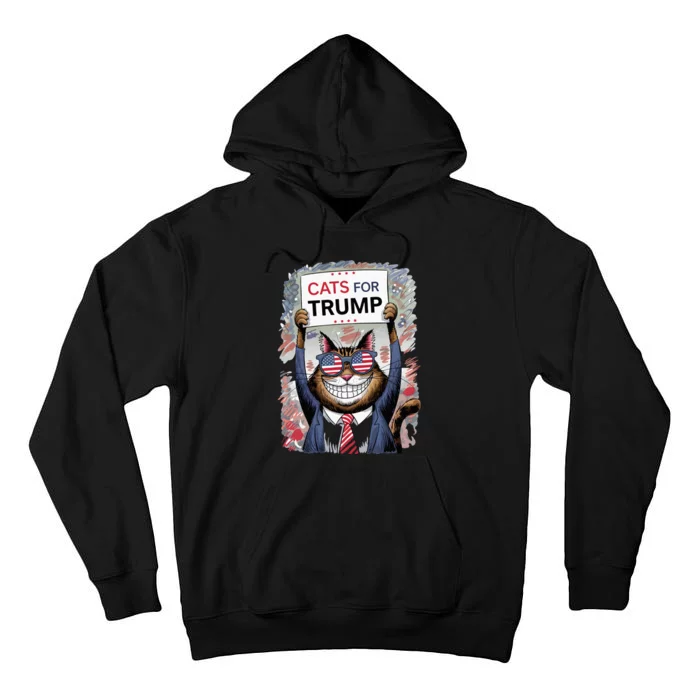 Cats For Trump 2024 Kittens And Ducks Tall Hoodie