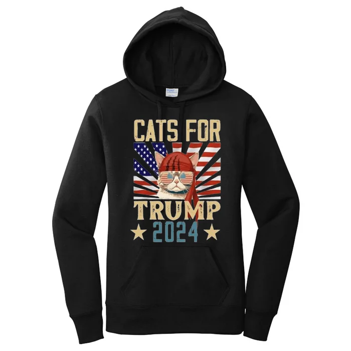 Cat For Trump 2024 Women's Pullover Hoodie