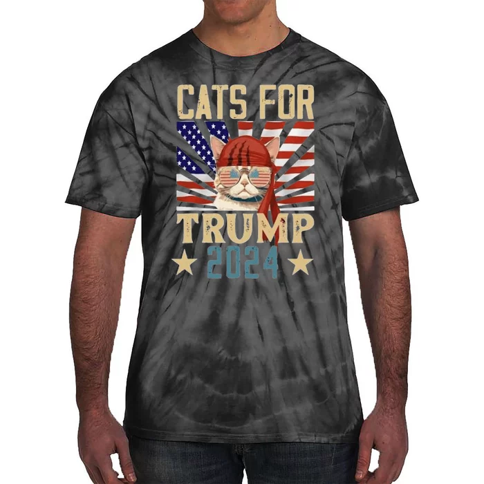 Cat For Trump 2024 Tie-Dye T-Shirt