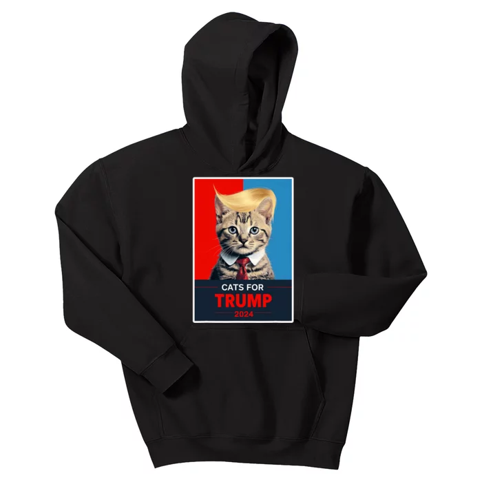 Cats For Trump 2024 Election Vote Trump Vance 2024 Kids Hoodie