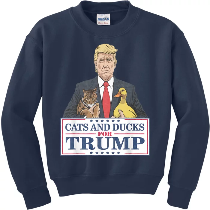 Cats For Trump Cats And Ducks For Trump 2024 Trump Vance 2024 President Kids Sweatshirt