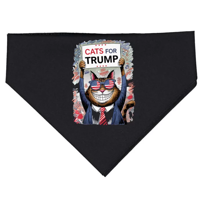 Cats For Trump 2024 Kittens And Ducks For Trump Vance 2024 Premium USA-Made Doggie Bandana