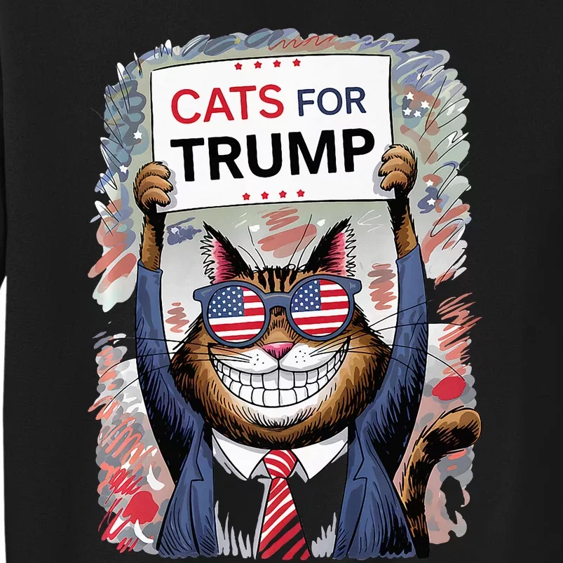 Cats For Trump 2024 Kittens And Ducks For Trump Vance 2024 Premium Tall Sweatshirt