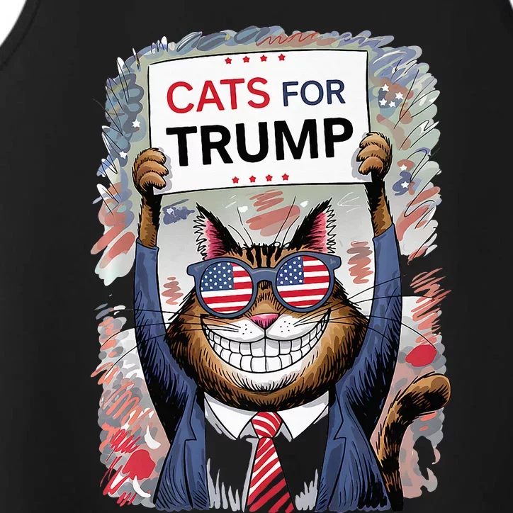 Cats For Trump 2024 Kittens And Ducks For Trump Vance 2024 Premium Performance Tank