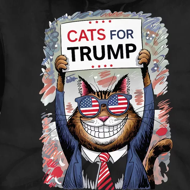 Cats For Trump 2024 Kittens And Ducks For Trump Vance 2024 Premium Tie Dye Hoodie