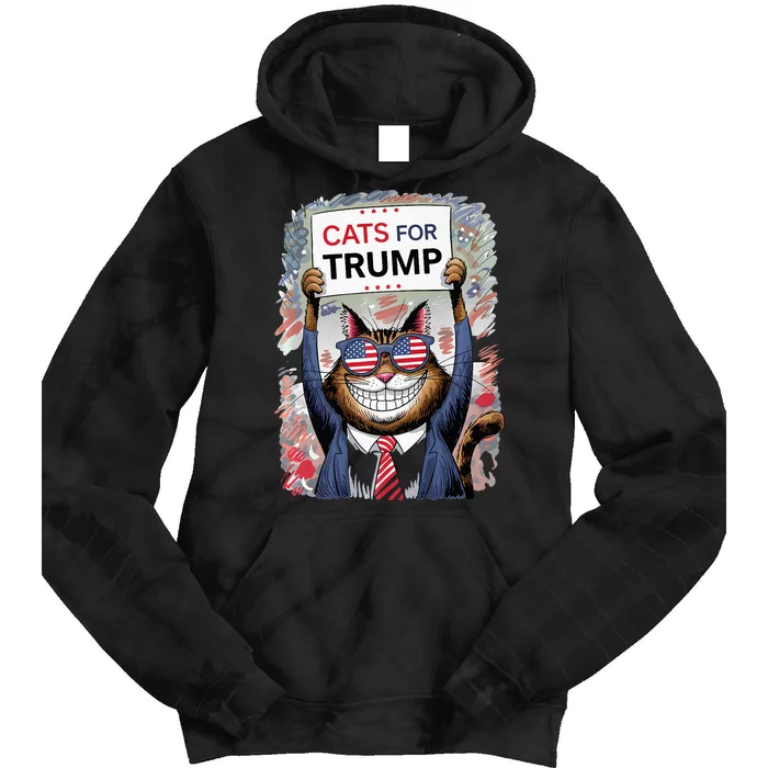 Cats For Trump 2024 Kittens And Ducks For Trump Vance 2024 Premium Tie Dye Hoodie