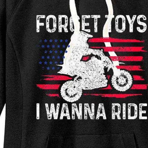 CKids Forget Toys I Wanna Ride Motocross Dirt Bike MX Racing Women's Fleece Hoodie