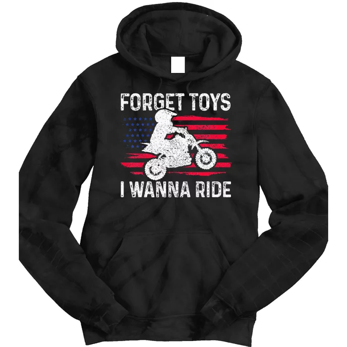 CKids Forget Toys I Wanna Ride Motocross Dirt Bike MX Racing Tie Dye Hoodie