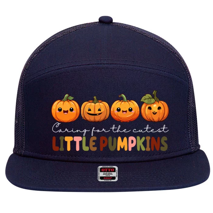 Caring For The Cutest Little Pumpkins 7 Panel Mesh Trucker Snapback Hat