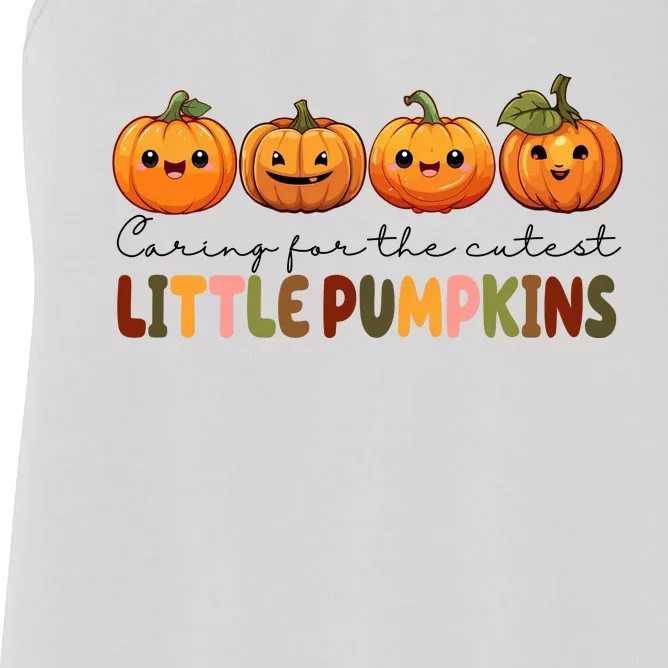 Caring For The Cutest Little Pumpkins Women's Racerback Tank