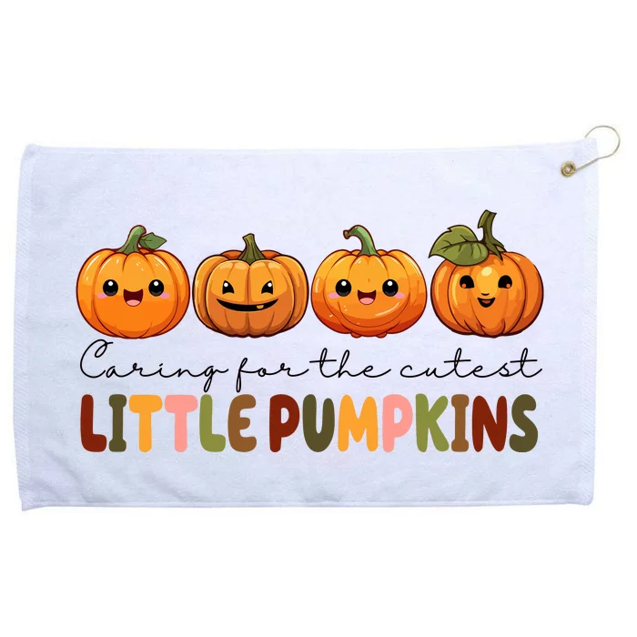 Caring For The Cutest Little Pumpkins Grommeted Golf Towel