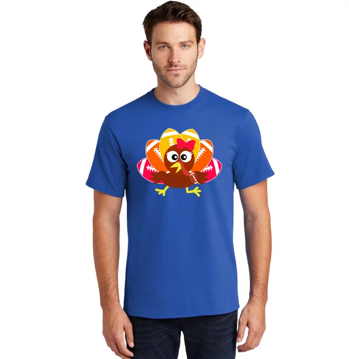 Cute Football Turkey Balls Funny Thanksgiving Gift Tall T-Shirt