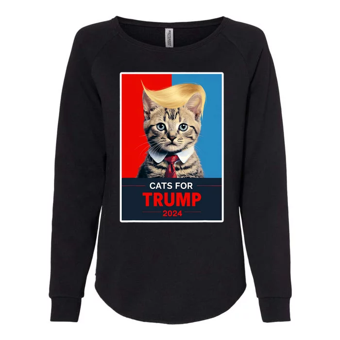 Cats For Trump 2024 Election Womens California Wash Sweatshirt