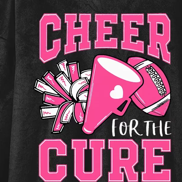 Cheer For The Cure Breast Cancer Awareness Cheerleader Hooded Wearable Blanket