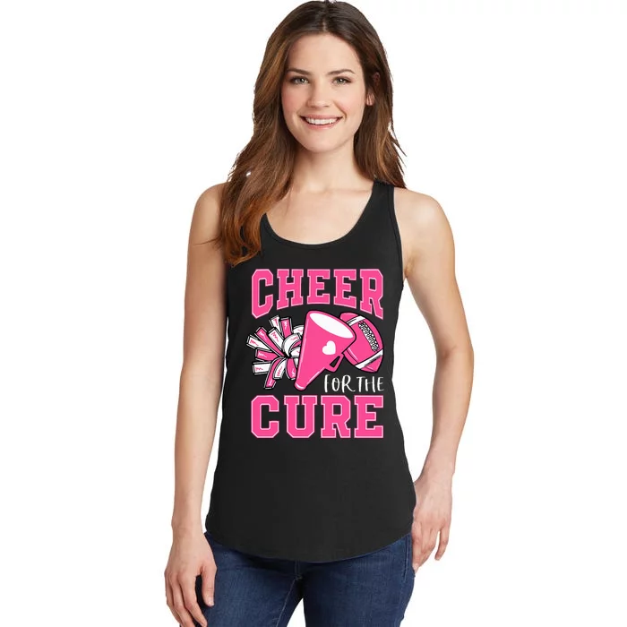 Cheer For The Cure Breast Cancer Awareness Cheerleader Ladies Essential Tank