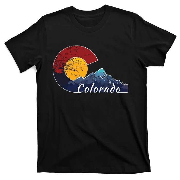 Colorado Flag Themed Mountain Scenery Colorado T-Shirt