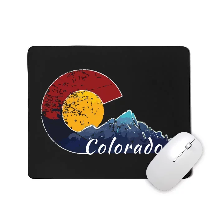 Colorado Flag Themed Mountain Scenery Colorado Mousepad