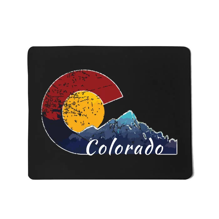 Colorado Flag Themed Mountain Scenery Colorado Mousepad