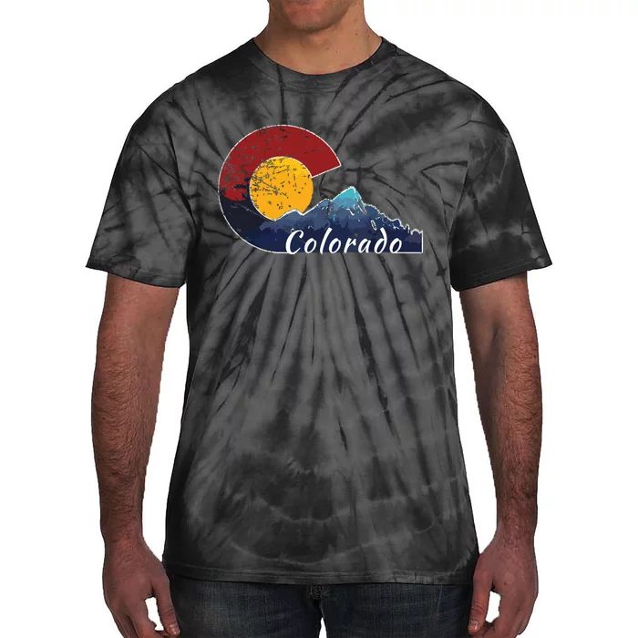 Colorado Flag Themed Mountain Scenery Colorado Tie-Dye T-Shirt