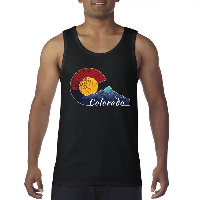 Colorado Flag Themed Mountain Scenery Colorado Tank Top