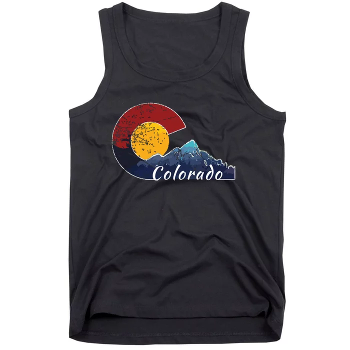 Colorado Flag Themed Mountain Scenery Colorado Tank Top