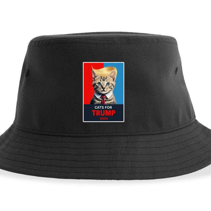 Cats For Trump 2024 Election Gift Sustainable Bucket Hat