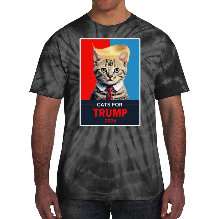 Cats For Trump 2024 Election Gift Tie-Dye T-Shirt