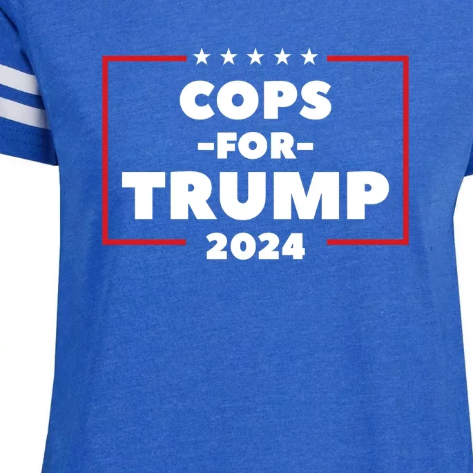 Cops For Trump 2024 Enza Ladies Jersey Football T-Shirt