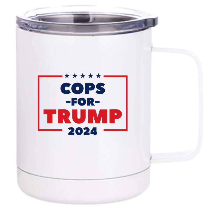 Cops For Trump 2024 Front & Back 12oz Stainless Steel Tumbler Cup