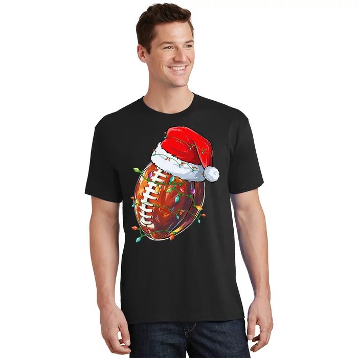 Christmas Football Team Santa Sports Design T-Shirt