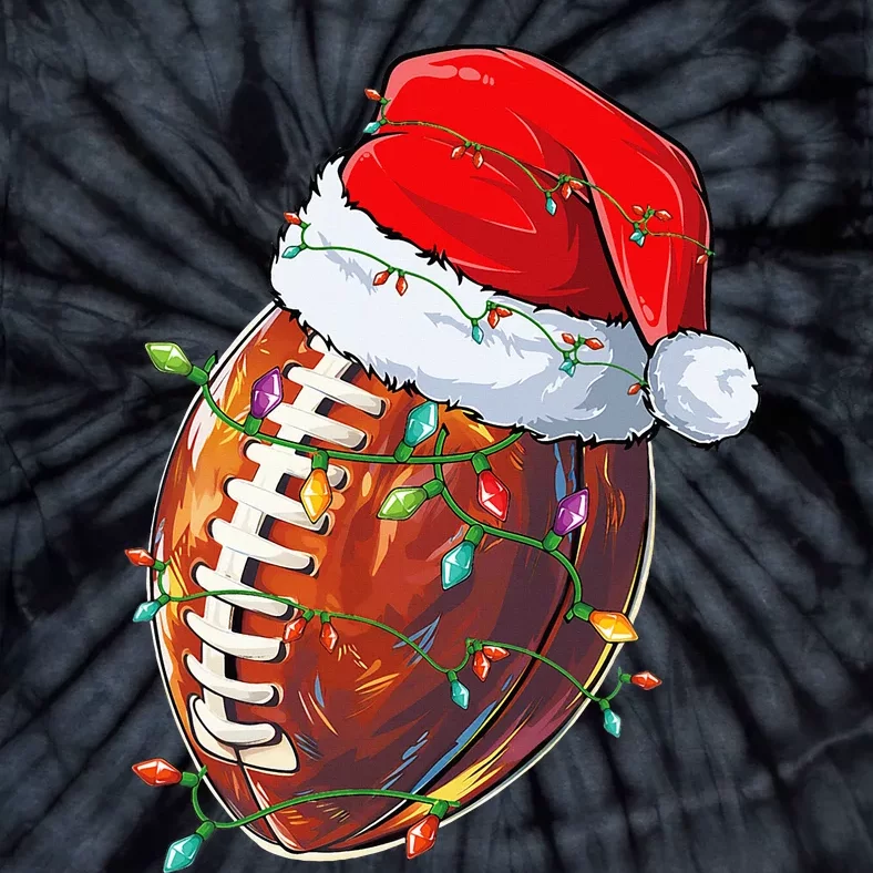 Christmas Football Team Santa Sports Design Tie-Dye T-Shirt