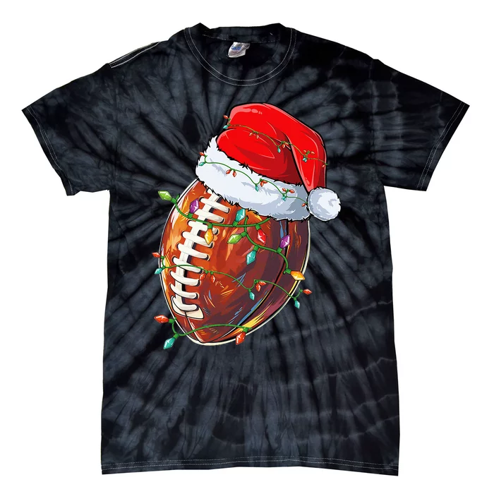 Christmas Football Team Santa Sports Design Tie-Dye T-Shirt