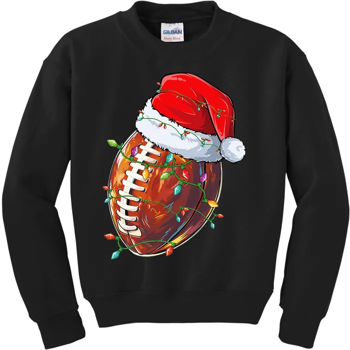 Christmas Football Team Santa Sports Design Kids Sweatshirt