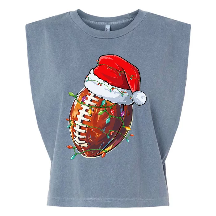 Christmas Football Team Santa Sports Design Garment-Dyed Women's Muscle Tee