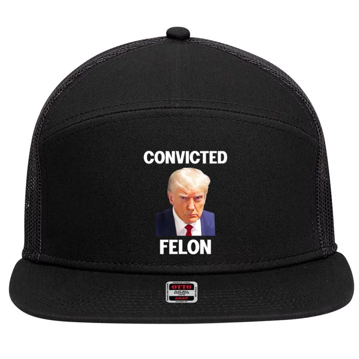 Convicted Felon Trump 2024 7 Panel Mesh Trucker Snapback Hat