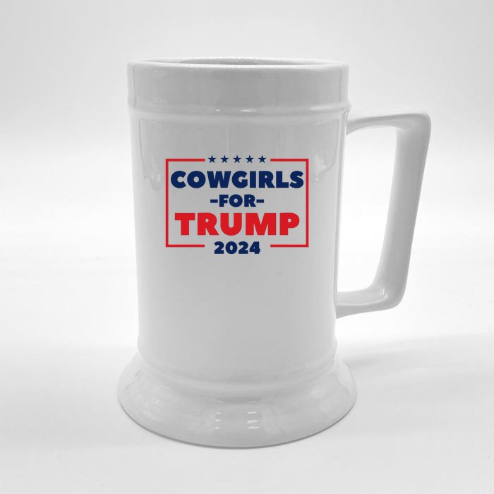 Cowgirls For Trump 2024 Front & Back Beer Stein