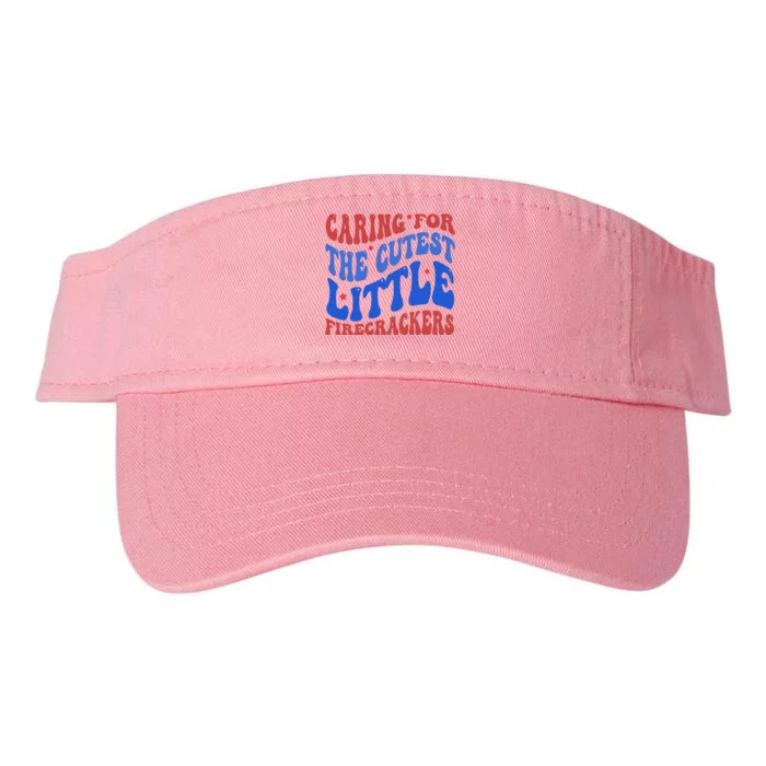 Caring For The Cutest Little Firecrackers 4th Of July Valucap Bio-Washed Visor