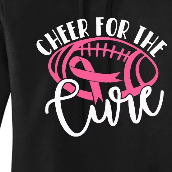 Cheer For The Cure Pink Breast Cancer Awareness Women's Pullover Hoodie