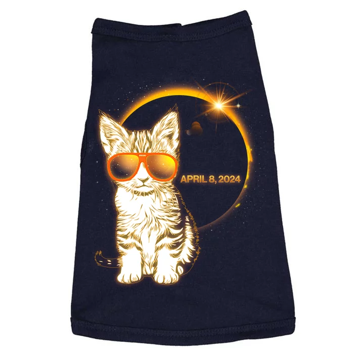 Cool Funny Total Solar Eclipse April 8 2024 Sunglasses Cat Kitten Doggie Tank