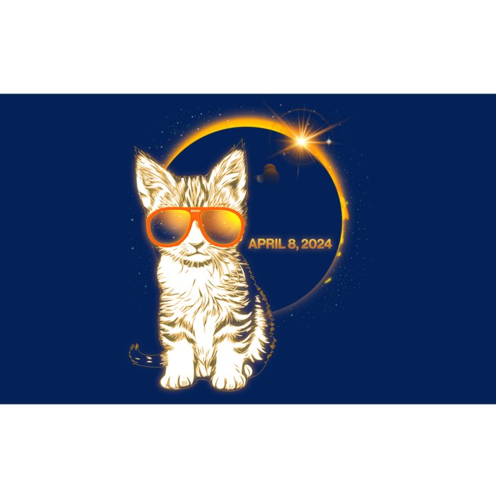 Cool Funny Total Solar Eclipse April 8 2024 Sunglasses Cat Kitten Bumper Sticker