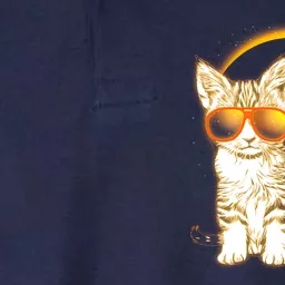 Cool Funny Total Solar Eclipse April 8 2024 Sunglasses Cat Kitten Softstyle Adult Sport Polo